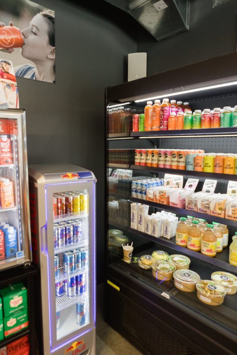 Aisle 24 axis speaker placed above refrigerator