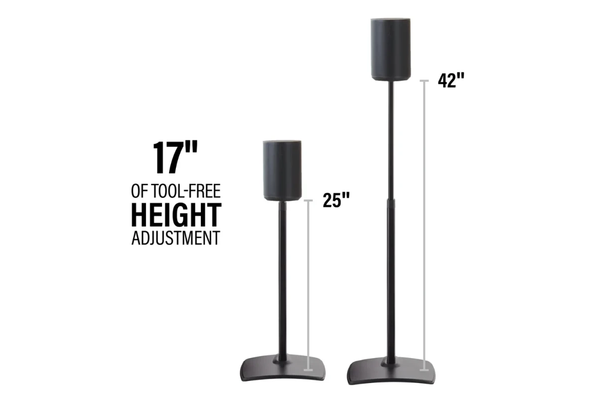 Height-Adjustable Speaker Stand for Sonos Era 100 Black 3