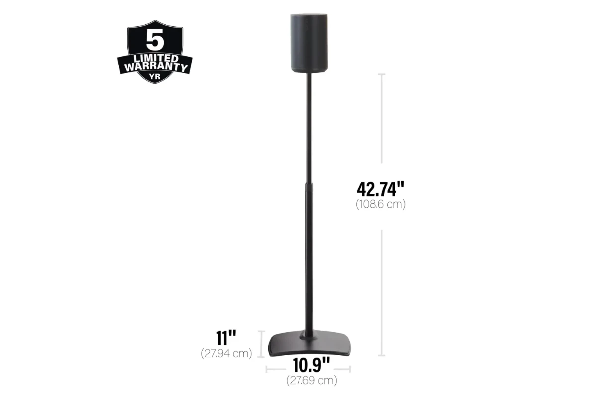Height-Adjustable Speaker Stand for Sonos Era 100 Black 5