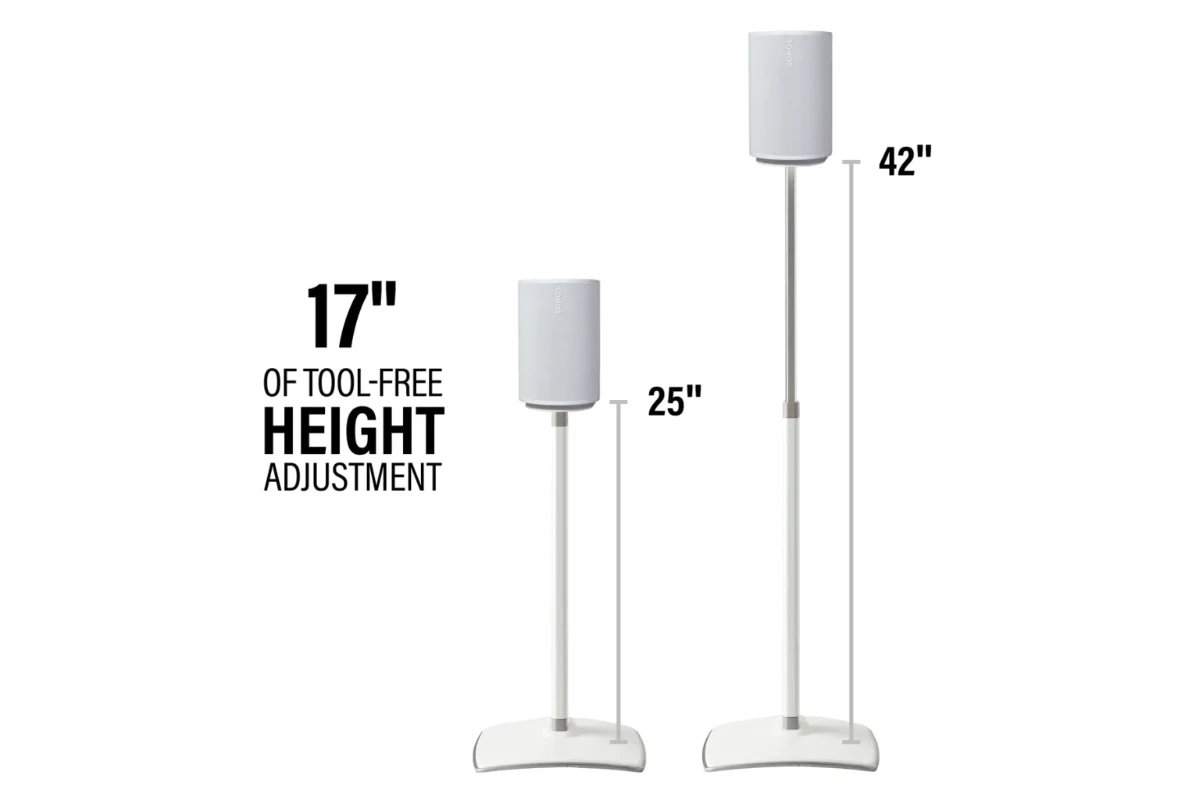 Height-Adjustable Speaker Stand for Sonos Era 100 White 3