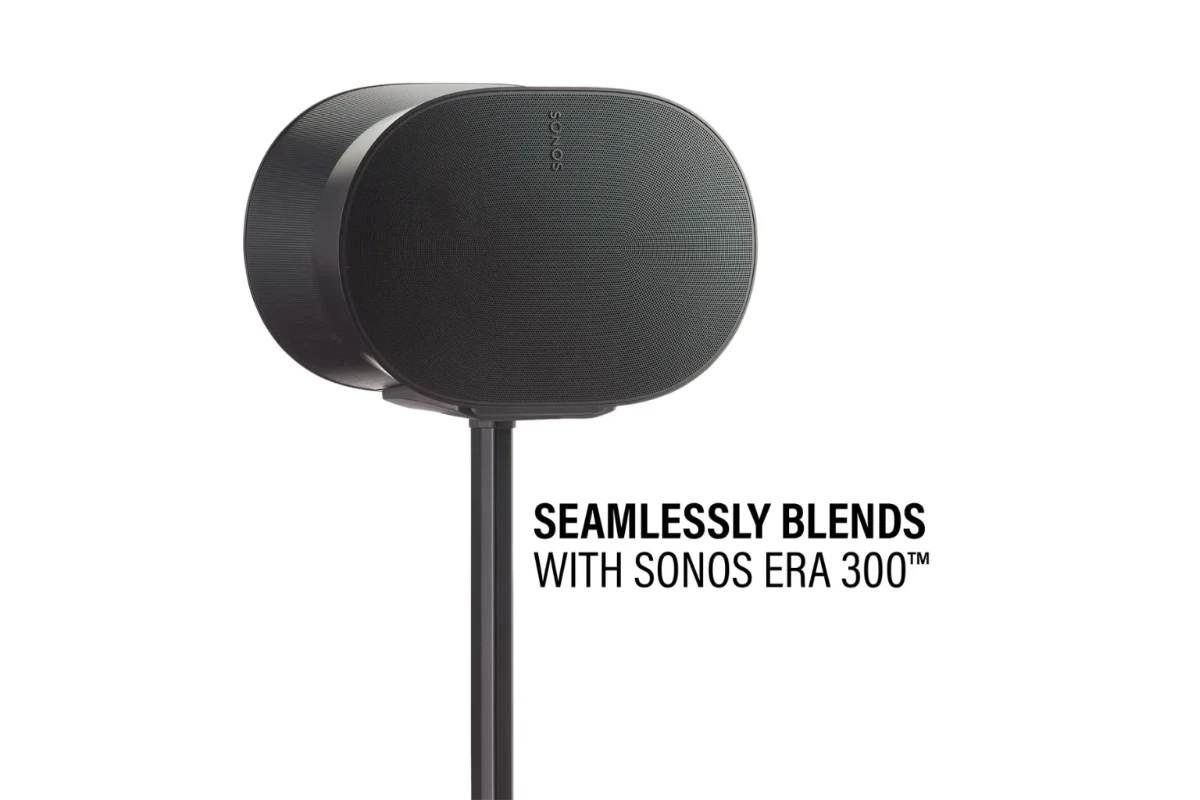 Height-Adjustable Speaker Stand for Sonos Era 300 Black 4