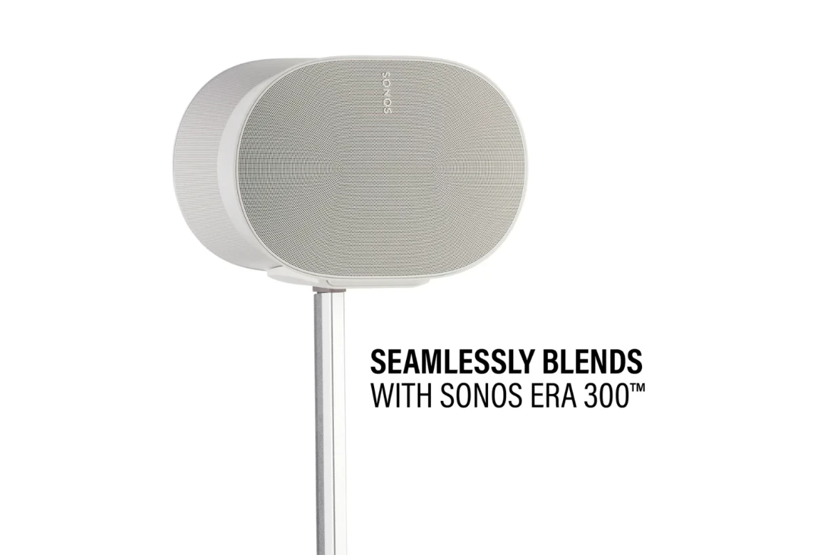Height-Adjustable Speaker Stand for Sonos Era 300 White 4